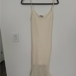 Cream Knit Slip Dress